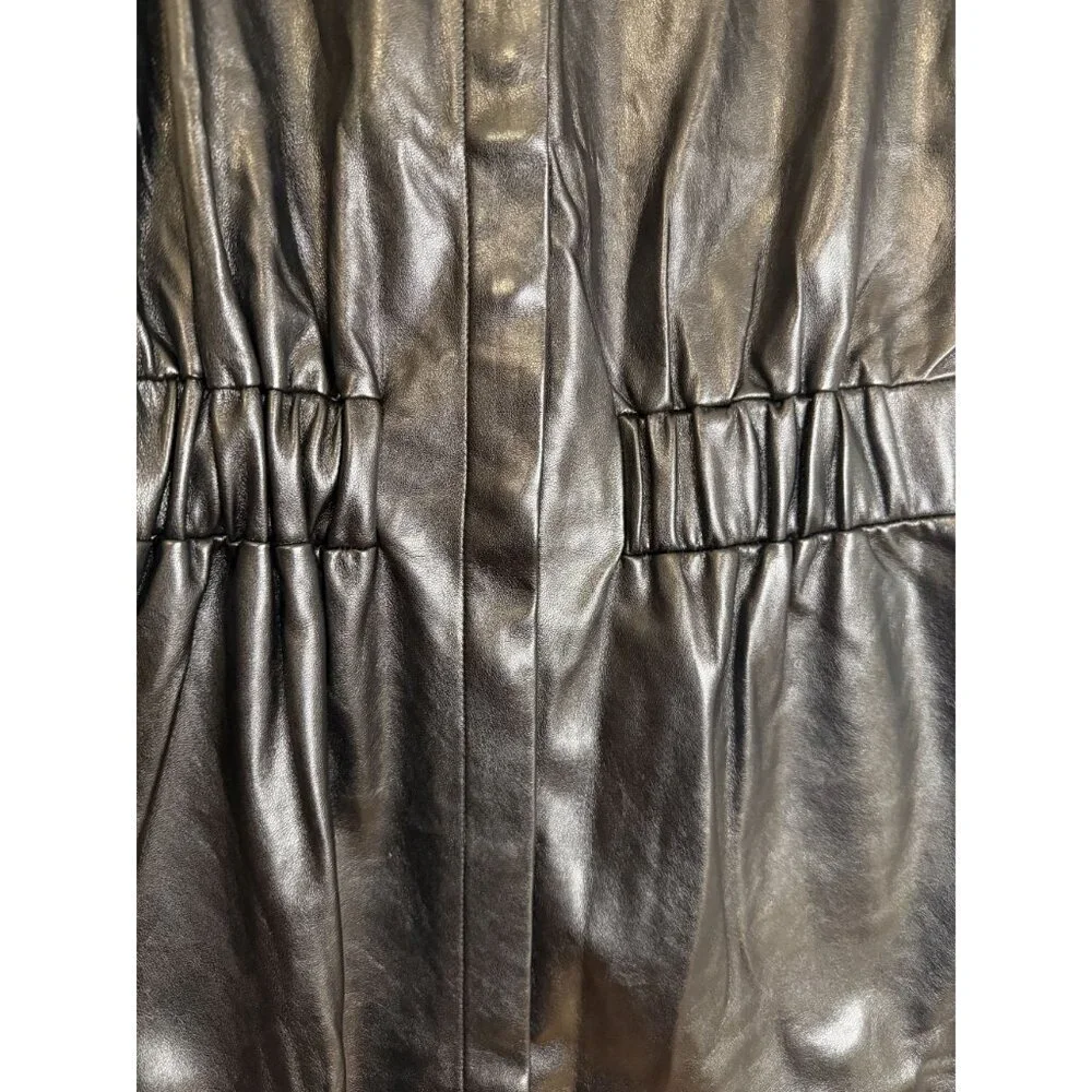 NWT Elan Farrah Faux Leather Mini Dress Black Size XS $110 [jb]